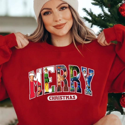 MERRY Christmas 90s Movies Shirt, Christmas Shirt For Movies Lovers, Xmas Shirt Merry, Trendy Christmas Shirt