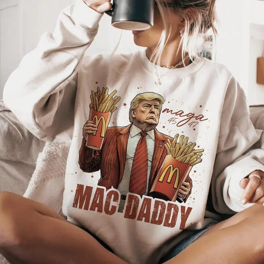 Mac Daddy Maga 47 Trump T-shirt Sweatshirt Hoodie, Unisex Apparel Relaxed Fit Printed in the USA Clothing Womenswear Casual and Comfortable