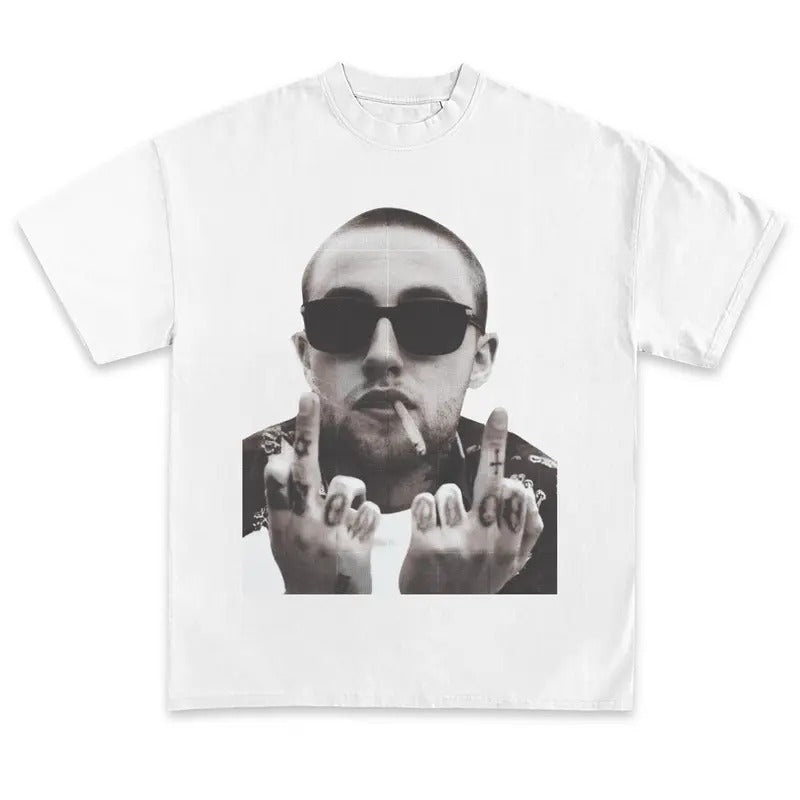 Mac Miller Shirt Vintage Rapper Graphic Tee Shirt Rap Hip Hop Merch Oversized Heavy Cotton Men Women Menswear Top