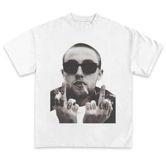 Mac Miller Shirt Vintage Rapper Graphic Tee Shirt Rap Hip Hop Merch Oversized Heavy Cotton Men Women Menswear Top