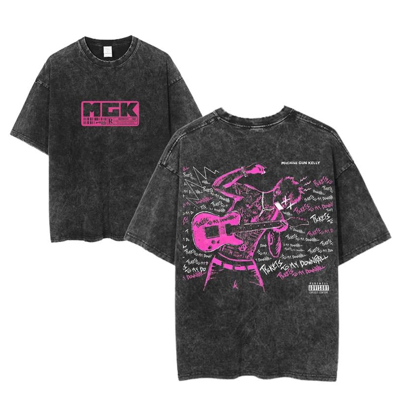 Machine Gun Kelly Tickets To My Downfall Tee, MGK Pink Guitar Shirt, Rock Concert Merch, Vintage Tour Graphic T-Shirt, Unisex Music Streetwear