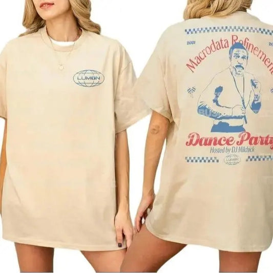 Macrodata Refinement Team Graphic Tee, Funny Retro Lumon Dance Party T-Shirt