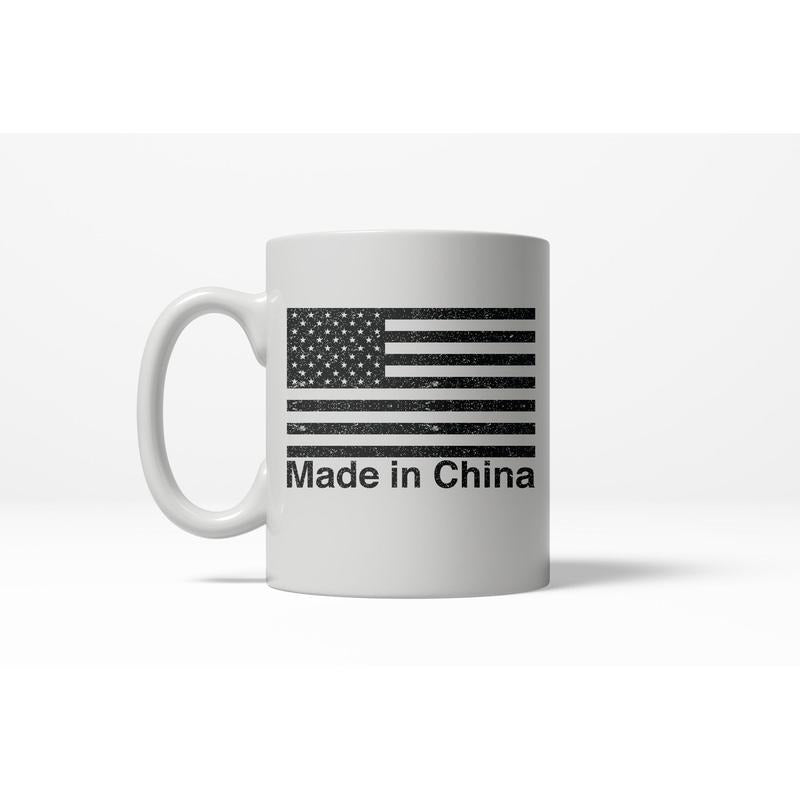 Made In China Funny American Flag USA Pride Ceramic Coffee Drinking Mug - 11oz Funny Coffee Mugs Ceramic Printed Drinkware Cup