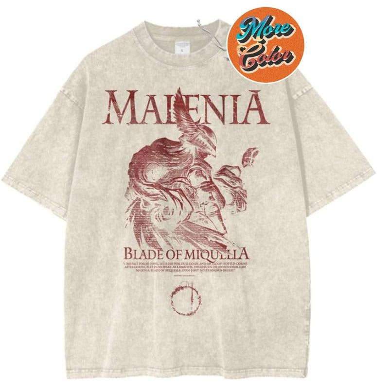 Malenia Elden Ring Game Anime Vintage Shirts, Cotton Unisex T-Shirt, Crew Neck, Size S- 3XL, Menswear Top, Womenswear Top Underwear Streetwear