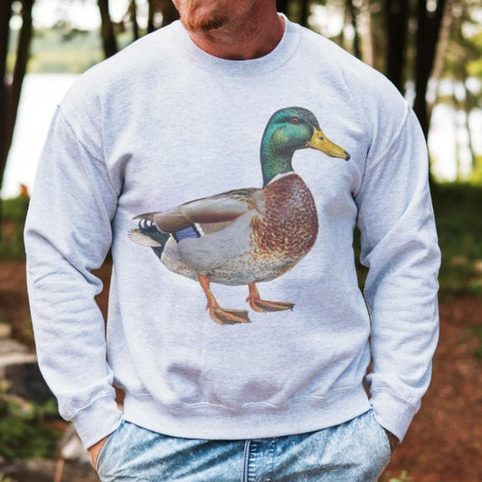 Mallard Duck Graphic Sweatshirt Ducking Hunting Pullover Unisex Casual Crewneck Sweatshirt Sublimation Womens Pullover Mens Hunting Sweatshirts