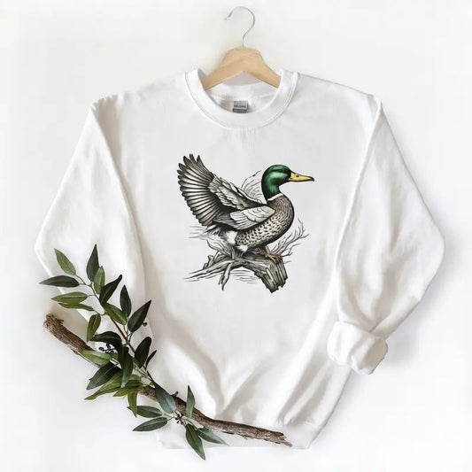 Mallard Ducks Coming Over Big Timbers Onto Water Unisex Tshirt Sweatshirt Hoodie, for duck hunters, husbands and Mallard duck lovers