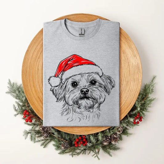 Maltese, Santa, Dog, Christmas, Dog Lover, Pet T-Shirt, Soft Style Tee, Women's Graphic Tshirt