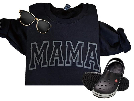 Mama Black Gildan Brand | Sweatshirt and Tshirt Puff Vinyl Casual Comfort Comfortable Sweaters Womenswear Day Hoodie Simple