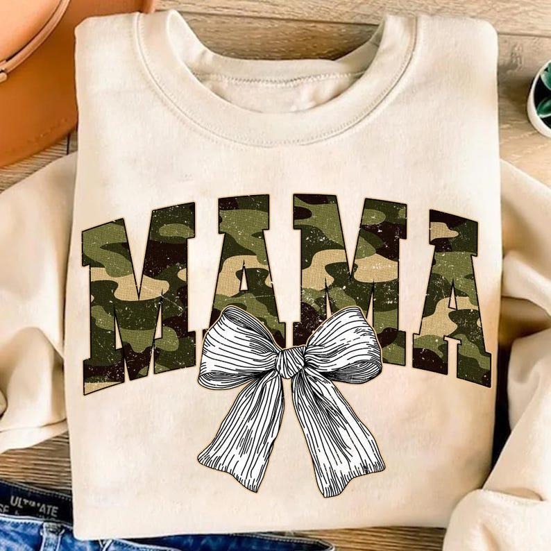 Mama Camo Camouflage Sweatshirt Mama Coquette Varsity Duck Camo Retro Mama Mothers Day Gift