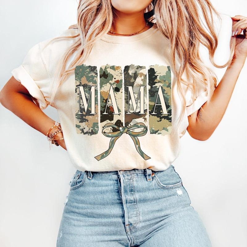 Mama Camo Camouflage T-Shirt, Mama Coquette T-Shirt, Mama T-Shirt, Mama Varsity T-Shirt, Mothers Day T-Shirt, Mama Bow T-Shirt, Duck Camo, Camo Mama, Retro Mama T-Shirt