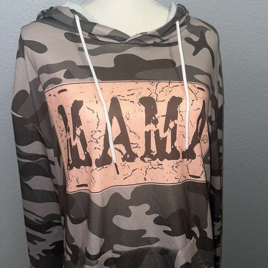 Mama Camo lightweight Hoodie, Comfortable Womenswear, Breathable Casual,