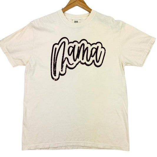 Mama Cursive Distressed Comfort Colors T-Shirt