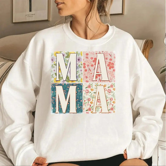 Mama Flower Sweatshirt, Retro Boho Mama Shirt, Gift for Mom, Mother's Day Gift Shirt, New Mom Gift Shirt, Boho Mama Wildflower Shirt