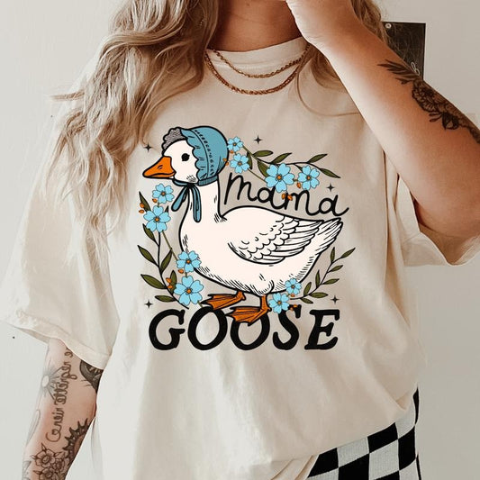 Mama Goose Shirt ~ Unisex Apparel Relaxed Fit Printed In The USA Clothing Womenswear Casual Comfort Cotton Top Athletic Boho Chic