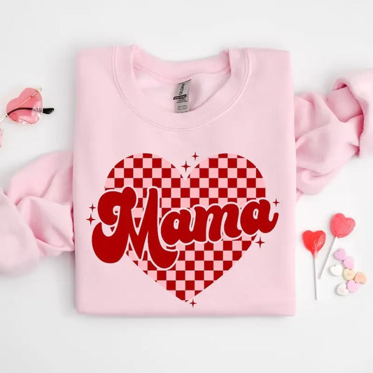 Mama Heart Sweatshirt Mama Valentine Shirt, Mama Love Cute Valentines Sweatshirt