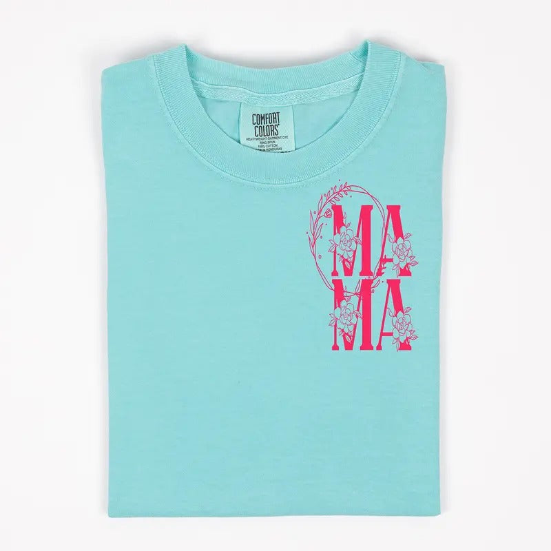 Mama Monogram Comfort Color tshirt - Mama Summer Tee - Monogram Tee Comfortable Top Graphic T Shirt