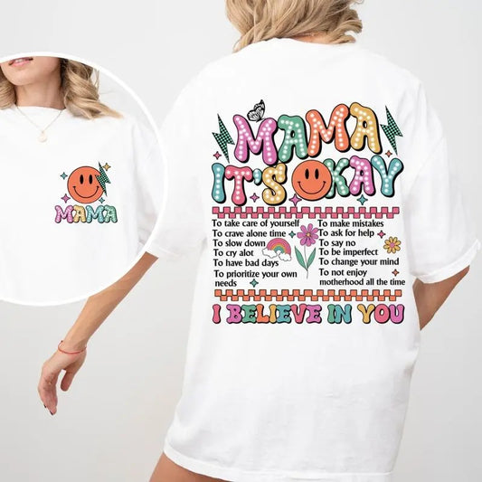 Mama Oversized Tee, Mother's Day Gift, Motivational shirt for her, Mom Shirts, Casual Wear Cute Minimalist Retro Lady