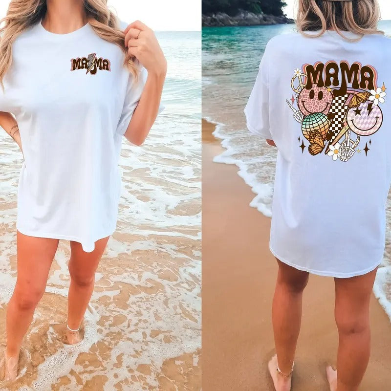 Mama Retro Flower T-Shirt, Mama T-Shirt, Mother's Day Shirt, Funny Mom Shirt, Cool Mama Shirt, Gift for Mom, New Mom