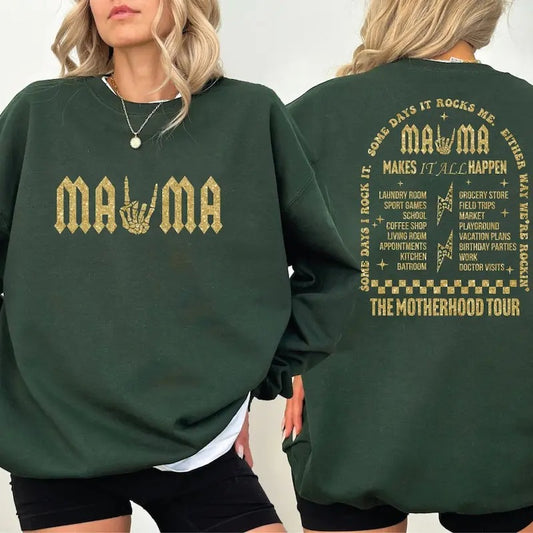 Mama Rock Tour Sweatshirt, Some Days I Rock It Sweater, Motherhood World Tour Hoodie