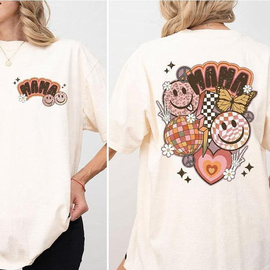 Mama Shirt, Retro Mama T-shirt, Comfort Colors Retro Mama Shirt, Mom Shirt, Shirt For Women, T-shirt Gift For Mom, Mother's Day Gifts, Funny Mom Shirt, Mama T-shirt, Mama Tees, Women Top, Cute Tee Breathable Casual Comfortable Style Vintage Tshirt