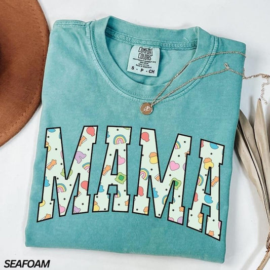 Mama St Patricks Day Shirt, Lucky Mama Shirt, Lucky Charm Shirt, Mama Shamrock Shirt, Retro Mama Tshirt, Four Clover Shirt