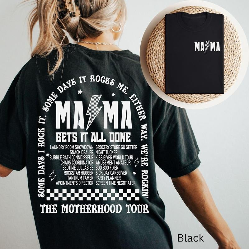 Mama T-shirt | Motherhood Tour Shirt | Retro Rock Concert Mama Tee | Mother's Day Shirt | Comfort Colors Motherhood Tee | Fun Mama Tee