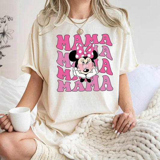 Mama T-shirt, Minnie Mouse Shirt, Trip Shirt, Mama Mouse Shirt, Mothers Day Shirt, Gift For Mom, Retro Vintage Tee, Graphic Printed Top, Full Sizes, Full Colors, Tshirt, Sweatshirt, Womenswear Fabric