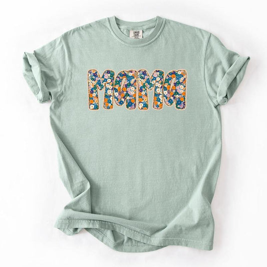 Mama, Mother's Day, Floral, Flowers, Bright Tshirt, Women's Comfort Colors Tee