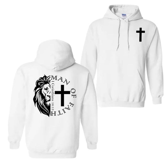 Man Of Faith Hoodie Sweatshirt T-Shirt, Aesthetic Christian Hoodie 2 Sided For Men And Women, Christian Gifts For Him Her