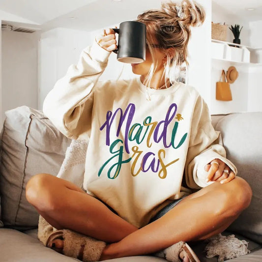 Mardi Gras Tshirt Sweatshirt, Mardi Gras Festival Sweatshirt, Celebration Shirt, Louisiana Tee, Unisex Sweater Pullover Tee