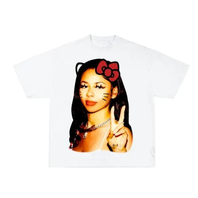 Mariah Kitty T-Shirt, Fans Shirt Cotton Fabric Tee