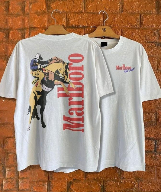 Marlboro Cowboy Wild West T-Shirt Vintage Country Music Shirt Cotton Boho Shirt Rodeo Shirt Country Music T-Shirt 2 Sides