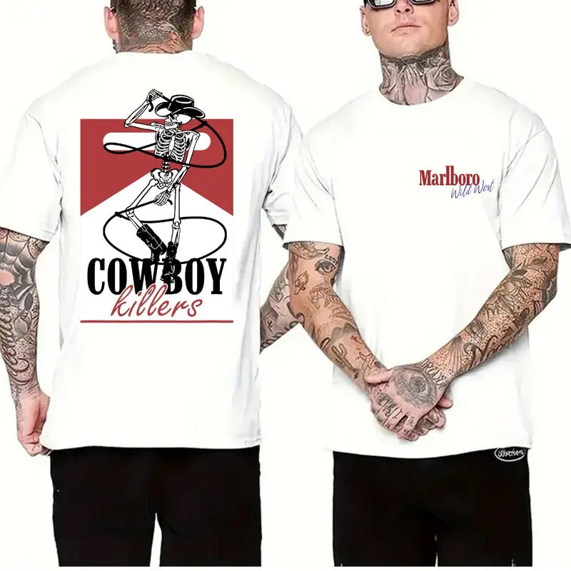 Marlboro Wild West Cowboy Killer Double Sided Tee - Classic Cotton Vintage Tshirt for Men