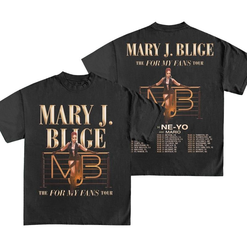 Mary J. Blige T-shirt The For My Fans Tour Sweatshirt Mary J. Blige Tour 2025 Hoodie Mary J. Blige Merch Music Tee Gift Fans Men Women M2