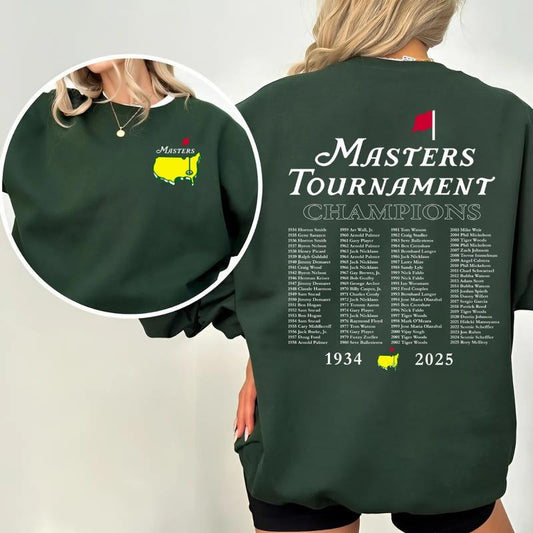 Masters Tournament Augusta 2025 Golf Sweatshirt, 2-Sided Graphic Tees for Men and Women, Casual Streetwear Tops