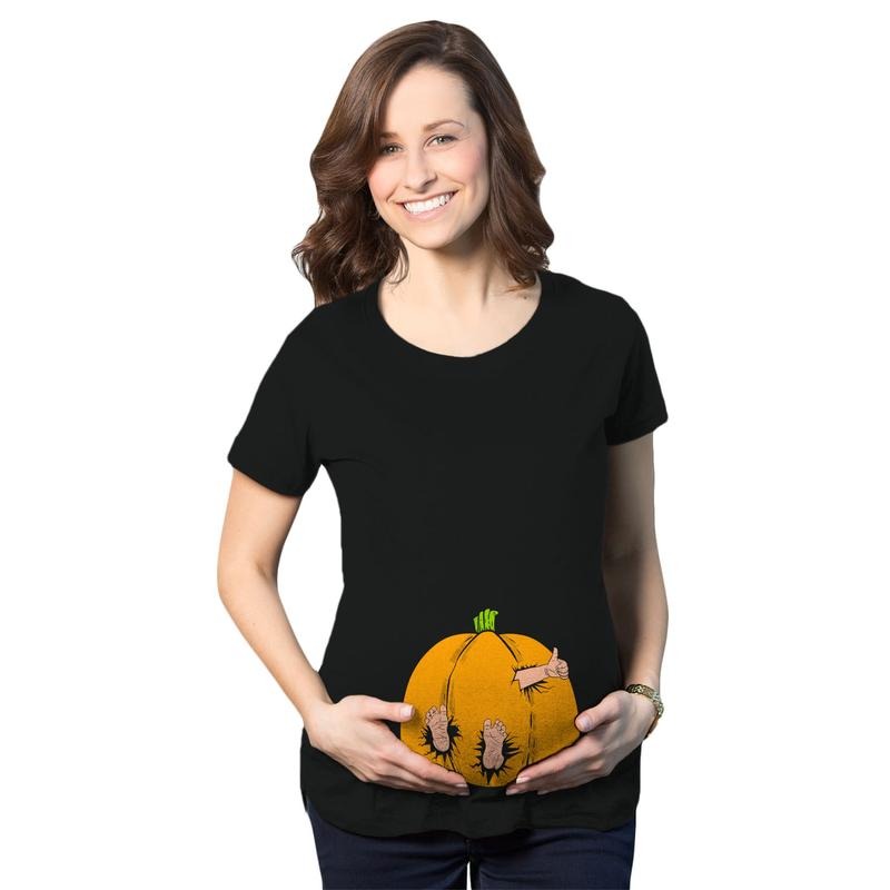 Maternity Pumpkin Baby Pregnancy T Shirt Cute Fall Halloween Jack O Lantern Tee Funny Graphic Maternity Tee Cute Pregnancy Tees With Plus Sizes Halloween Maternity Wear Funny Maternity Shirts Black