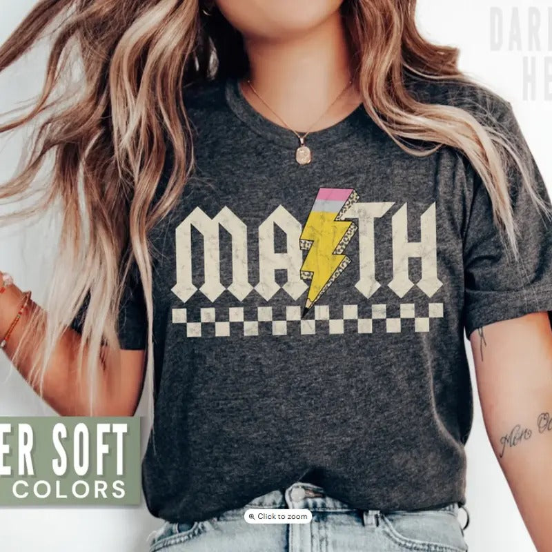 Math Teacher Shirt Retro Math Teacher Shirts High School Math Teacher Tshirt Back To School Teacher Appreciation Gift for Math Teacher Shirt
