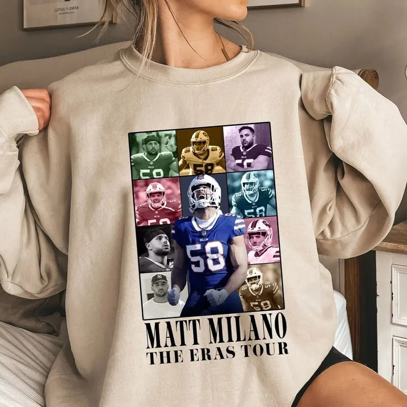 Matt Milano The Eras Tour Sweatshirt, Vintage Matt Milano Sweatshirt, America Football Sweatshirt, Gift For Football Fan