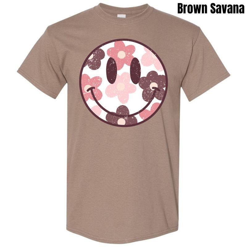 Mauve Mix Happy Face  Gildan Short Sleeve T-Shirt 'NLB'