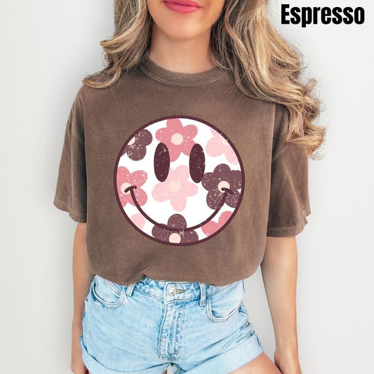 Mauve Mix Happy Face Comfort Colors T-Shirt 'NLB'