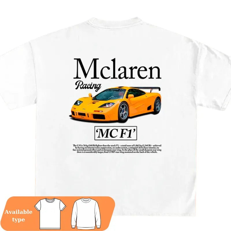 McLaren F1 Racing T-Shirt, Original Car shirt, Car lover shirt. Racing Fan Shirt, Full Color McLaren Shirt