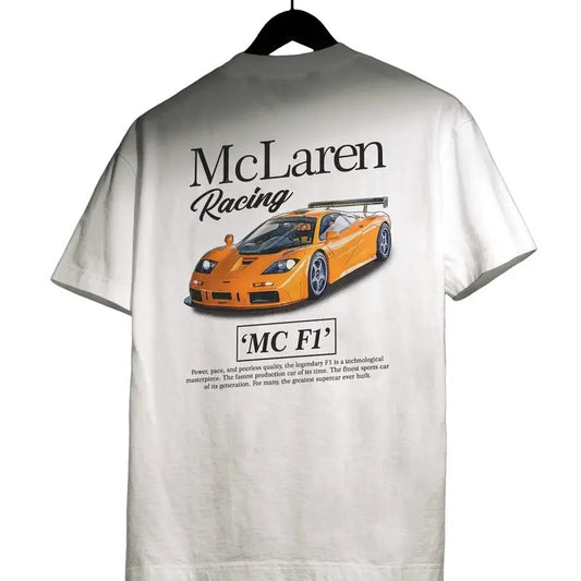 McLaren F1 Racing T-Shirt, Unisex, Menswear, Best Gift for Him, Street Racing Shirt, Gift Boy Friend Classic Cotton Top Embroidered
