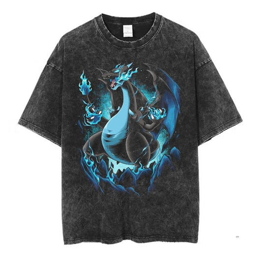 Mega Charizard Vintage Pokemon T-Shirt, Charizard T-Shirt, Pokemon Graphic Tee, Anime Shirt, Gift For Pokemon Fans, Menswear Womenswear Streetwear