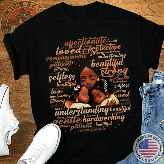 Melanin Mom with Daughters T-shirt, Black Women Tee, Black Girl Magic, Black Mom Shirt, Mama Gift, Mother's Day Gift