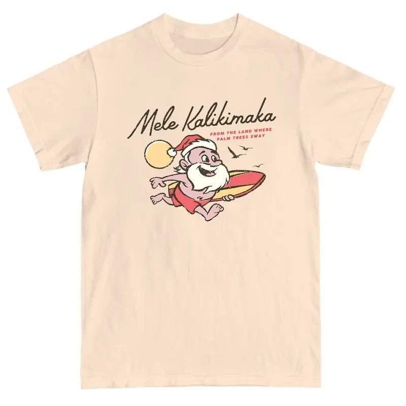 Mele Kalikimaka Hawaii Sweatshirt 90s Vintage, Hawaiian Christmas Sweater, Funny Santa shirt , Vintage Festive Season Shirt