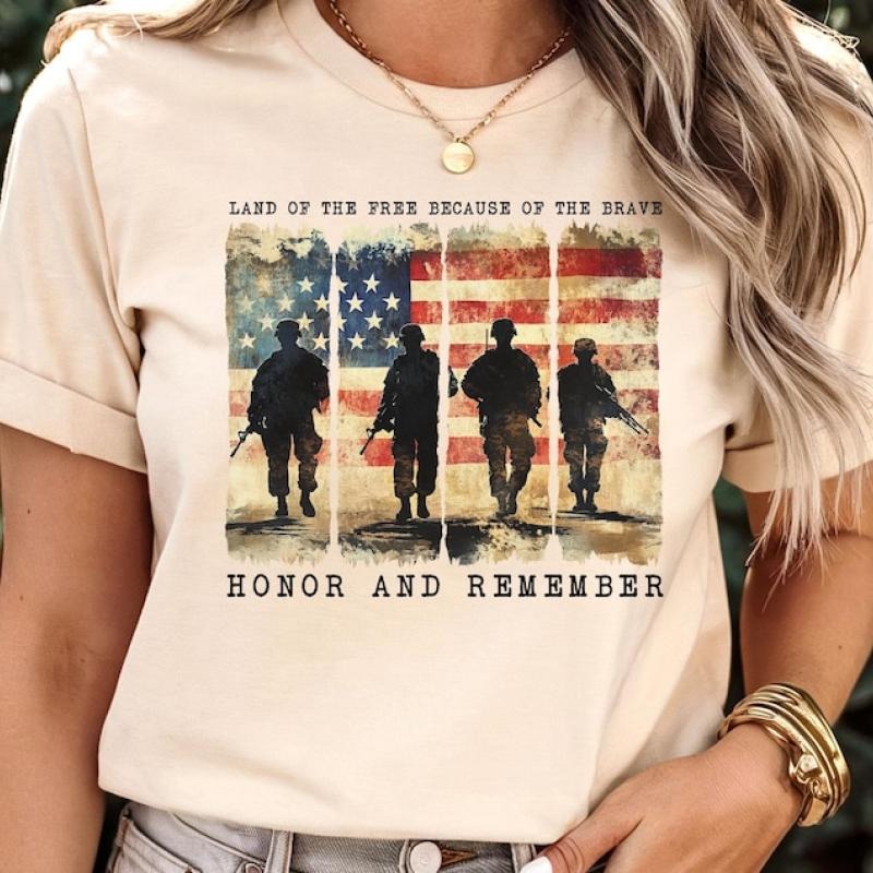 Memorial Day Shirt, Land of the brave Shirt, Patriotic American Flag Shirt, Army Shirt, Heart Memorial Day Shirt, American Flag Heart Shirt