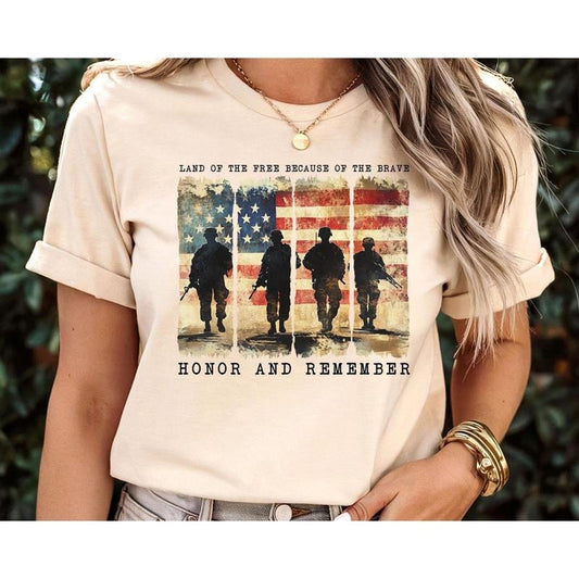 Memorial Day T Shirt, Land of the brave Sweatshirt, Patriotic American Flag hoodie, Army Shirt, Heart Memorial Day Shirt, American Flag Heart Shirt