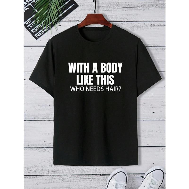 Men Plus Slogan Graphic Tee For Spring And Summer Made in USA