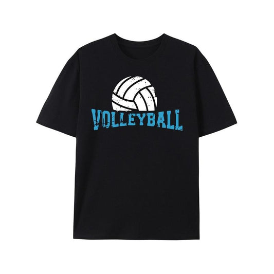 Men'S 100% Cotton Volleyball Graphic Tee - Crew Neck, Short Sleeve, Regular Fit, Non-Stretch, All-Season Sportswear T-Shirt made in usa