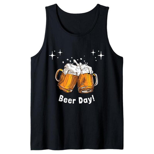Men'S Cotton Comfy Sleeveless With BEER Print-, Casual Round Tank Tops for Summer, Graphic Tee Men'S Outdoor Clothes, Men'S Clothingstyle{n002}2